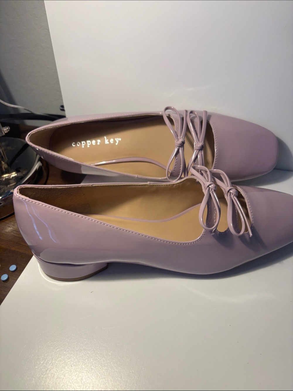 Nwob Copper Key Lilac Patent Bow-Trim Flats - Picture 5 of 5